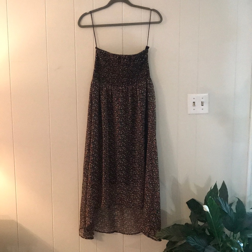 Low high strapless dress women’s size L fit M